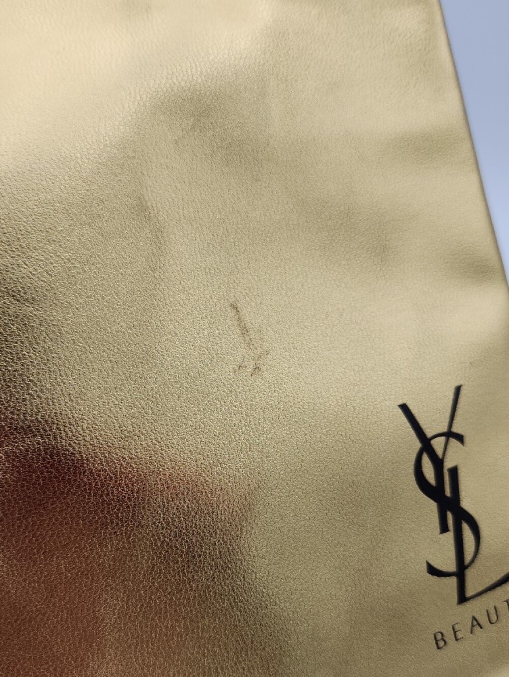 Yves Saint Laurent Metallic Gold Logo Clutch - Picture 5 of 8